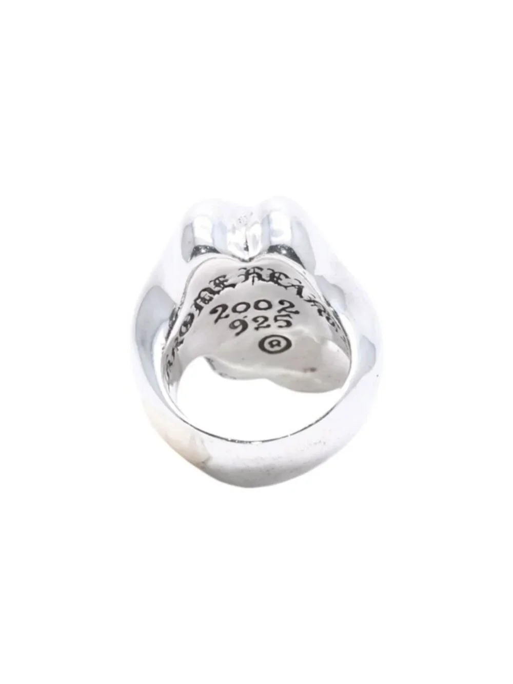 Chrome Hearts Lip Tongue LG Lip & Tan Large Ring 925 Sterling Silver